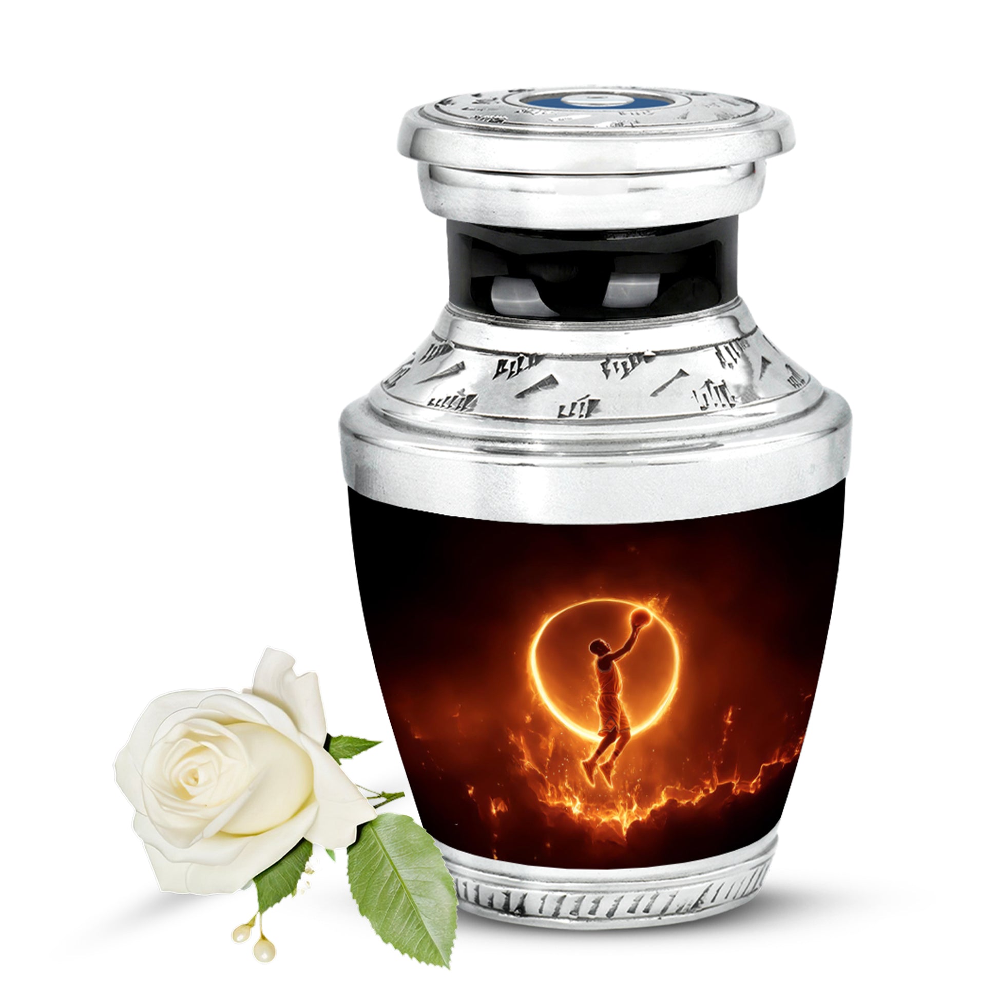 Black Basketball Beacon Cremation Urns for Human Ashes - 10-inch, 200 cu in - Yatskia