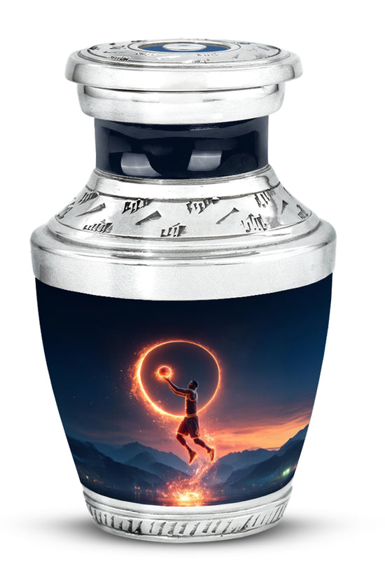 Personalized Basketball Cremation Urns - Wondrous Blue 10-inch, 200 cu in - Yatskia