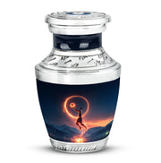 Personalized Basketball Cremation Urns - Wondrous Blue 10-inch, 200 cu in - Yatskia