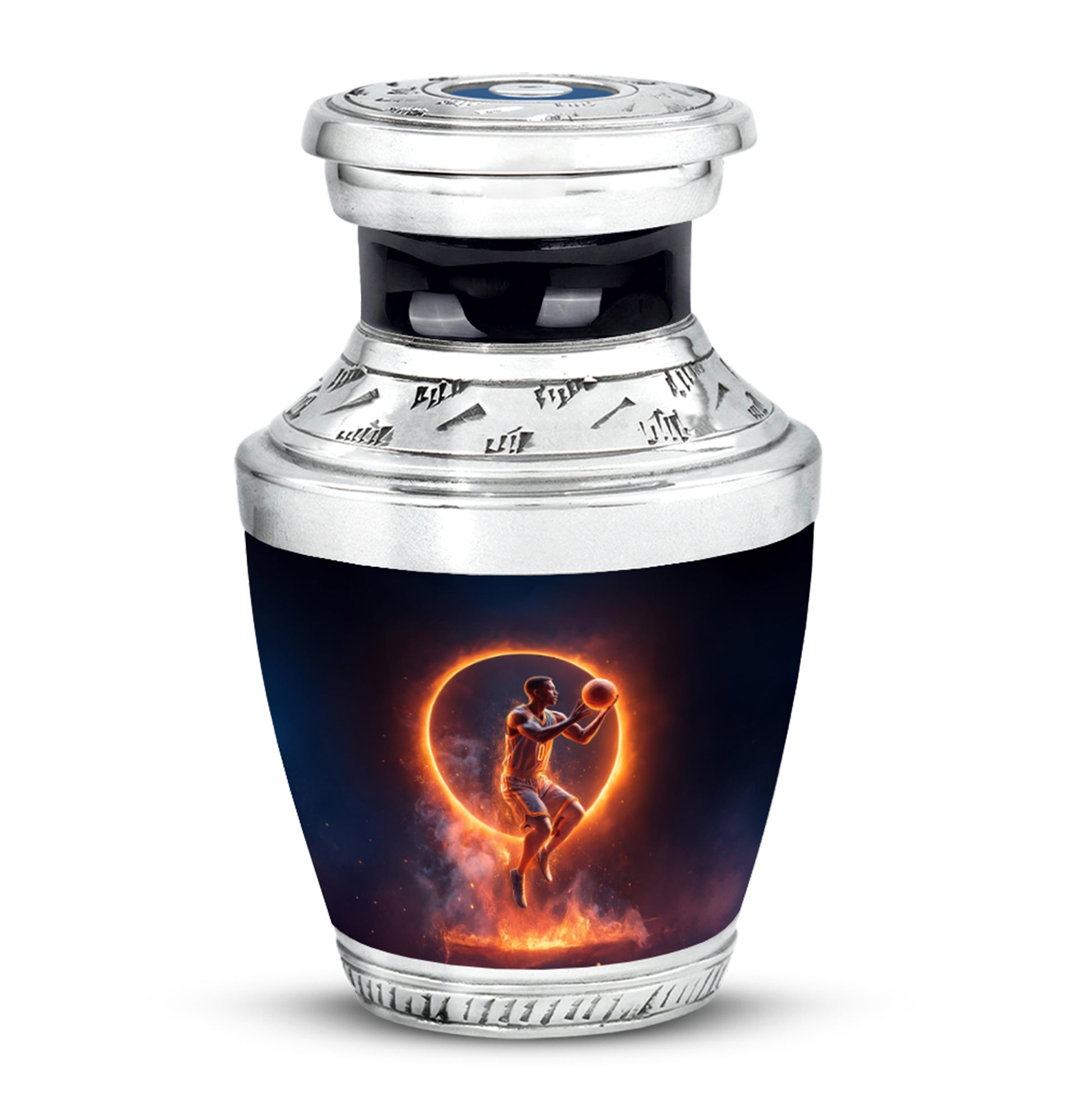 Black Basketball Homage Cremation Urns for Human Ashes - 10-inch, 200 cu in - Yatskia