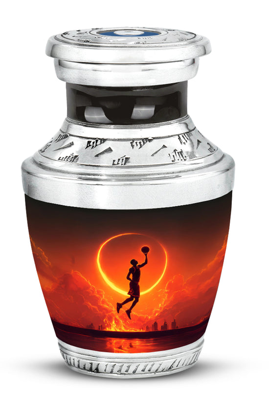 Black Basketball Tribute Cremation Urns for Human Ashes - 10-inch, 200 cu in - Yatskia