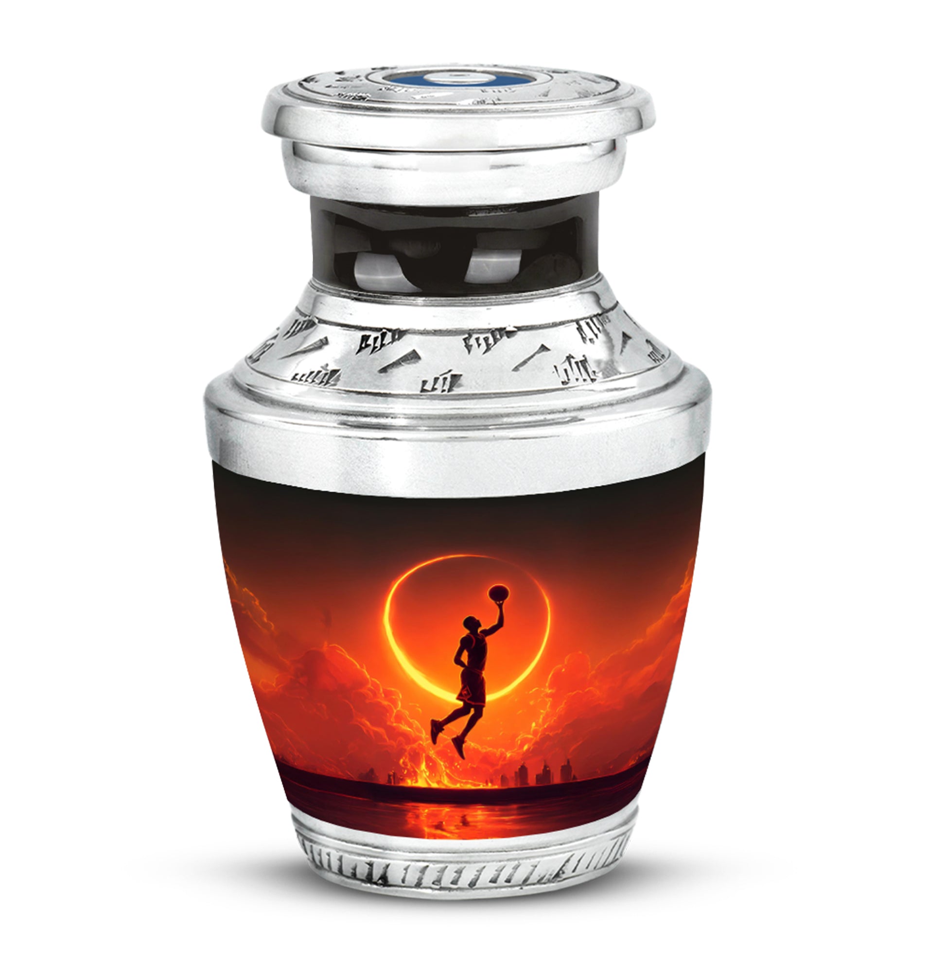 Black Basketball Tribute Cremation Urns for Human Ashes - 10-inch, 200 cu in - Yatskia