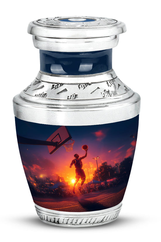 Blue Resounding Basketball Memorial Urn for Ashes - 10-inch, 200 cu in - Yatskia