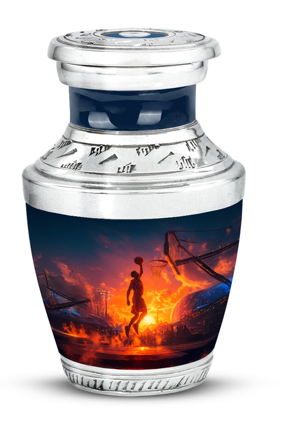 Divine Blue Basketball Cremation Urn for Ashes - 10-inch, 200 cu in - Yatskia