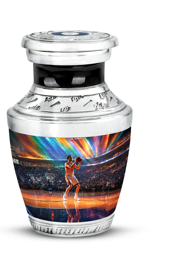 Personalized Blue Cherished Basketball Cremation Urns for Human Ashes - 10-inch, 200 cu in - Yatskia