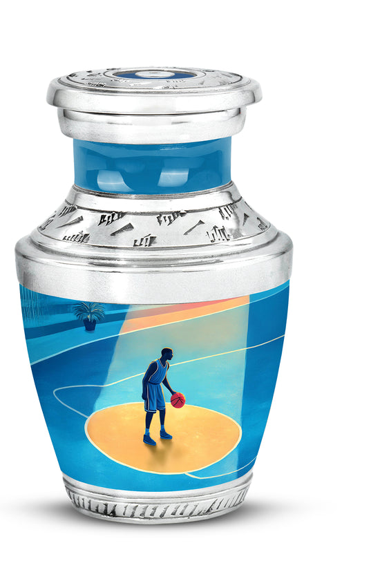 Personalized Blue Basketball Cremation Urns for Ashes - Peaceful 10-inch - Yatskia