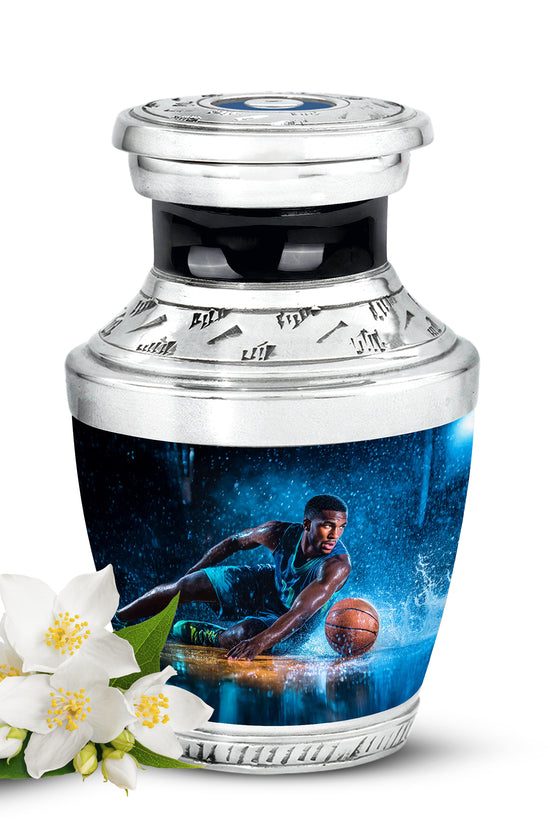 Remarkable Basketball Memorial Cremation Urns - Black 10-inch, 200 cu in - Yatskia