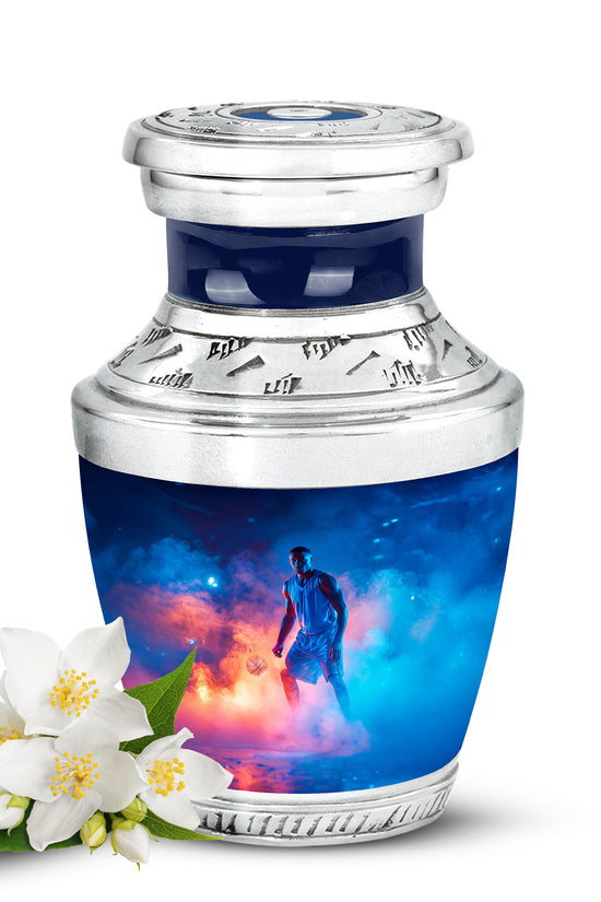 Hallowed Basketball Cremation Urns for Human Ashes - Blue 10-inch - Yatskia