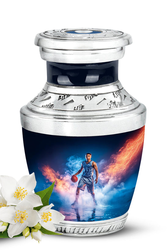 Blue Basketball Promise Cremation Urns for Human Ashes - 10-inch, 200 cu in - Yatskia