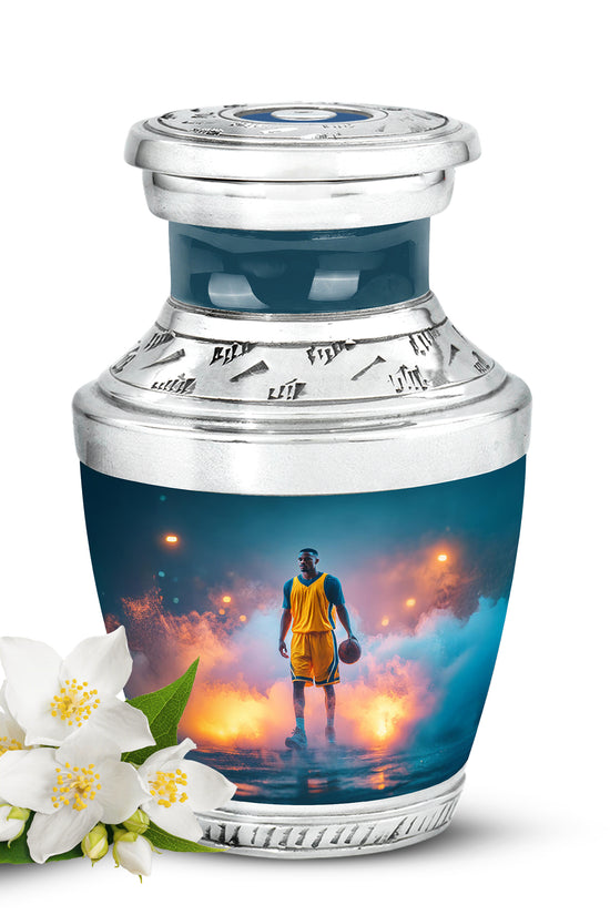 Teal Basketball Embrace Cremation Urns for Human Ashes - 10-inch, 200 cu in - Yatskia