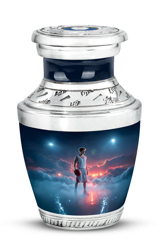 Personalized Blue Basketball Cremation Urns for Ashes - Enchanting 10-inch - Yatskia