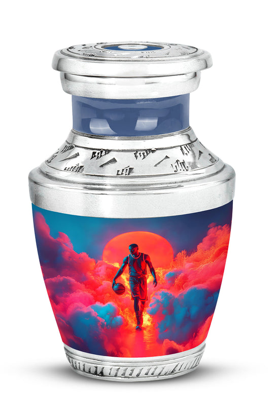 Personalized Blue Heavenly Basketball Cremation Urns for Human Ashes - 10-inch, 200 cu in - Yatskia