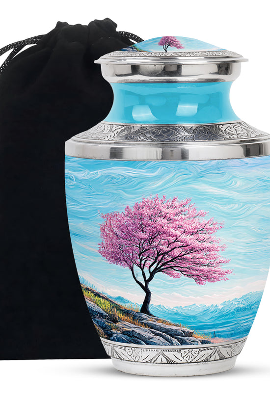 Blossom Tree Landscape Cremation Urn - Nature Tribute Urn For Adult Ashes