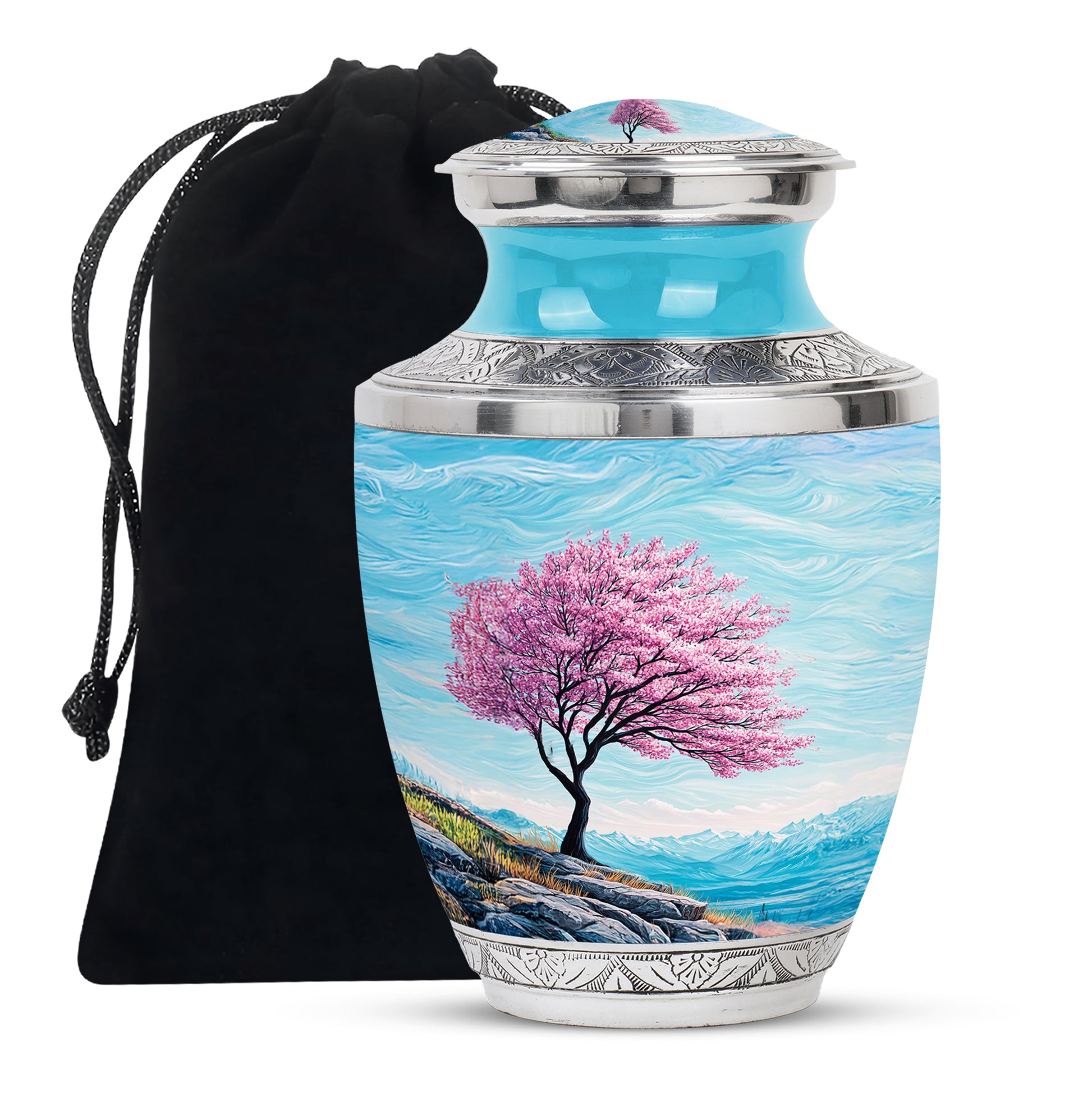 Blossom Tree Landscape Cremation Urn - Nature Tribute Urn For Adult Ashes