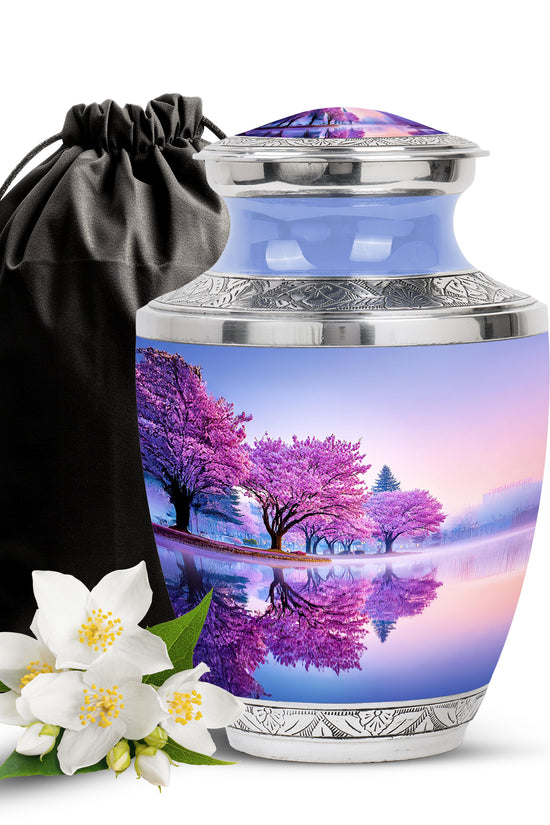 Cherry Blossom Cremation Urn – Scenic Memorial Urn For Human Ashes