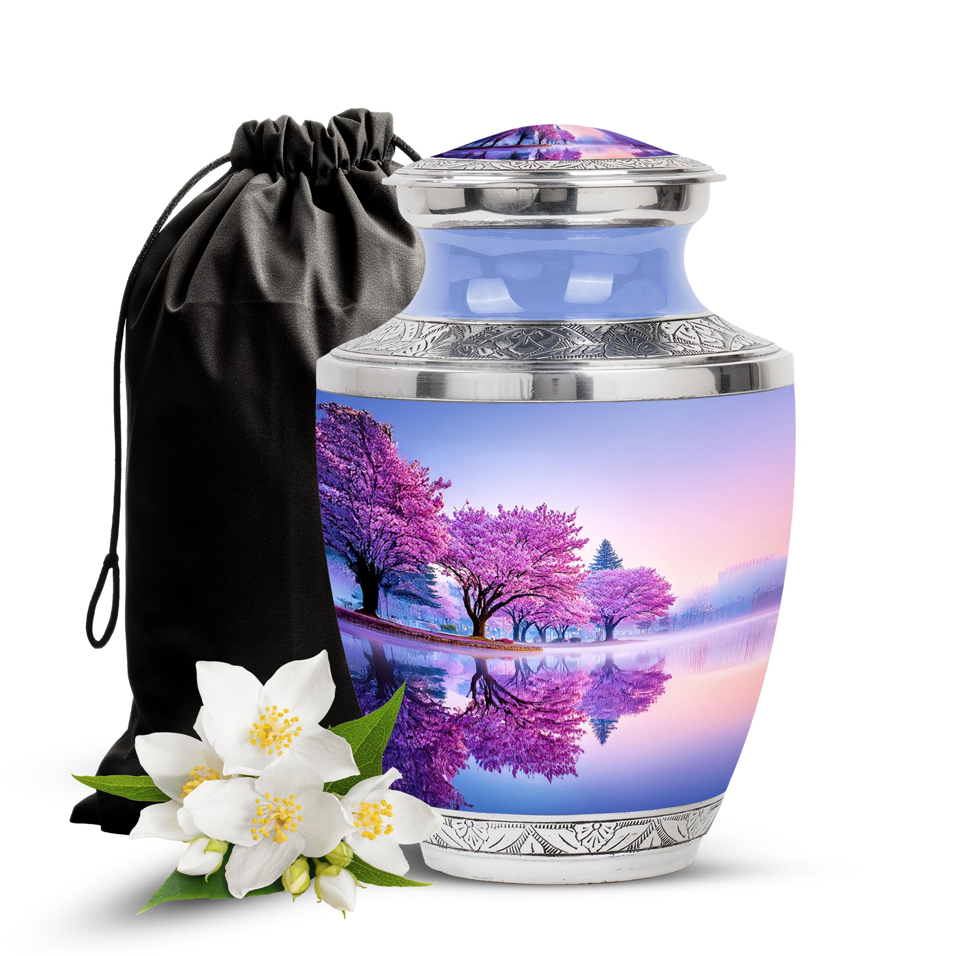 Cherry Blossom Cremation Urn – Scenic Memorial Urn For Human Ashes