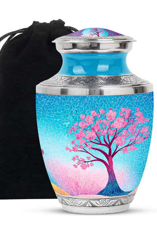 Artistic Floral Cremation Urn - Unique Memorial Urns For Adult Ashes