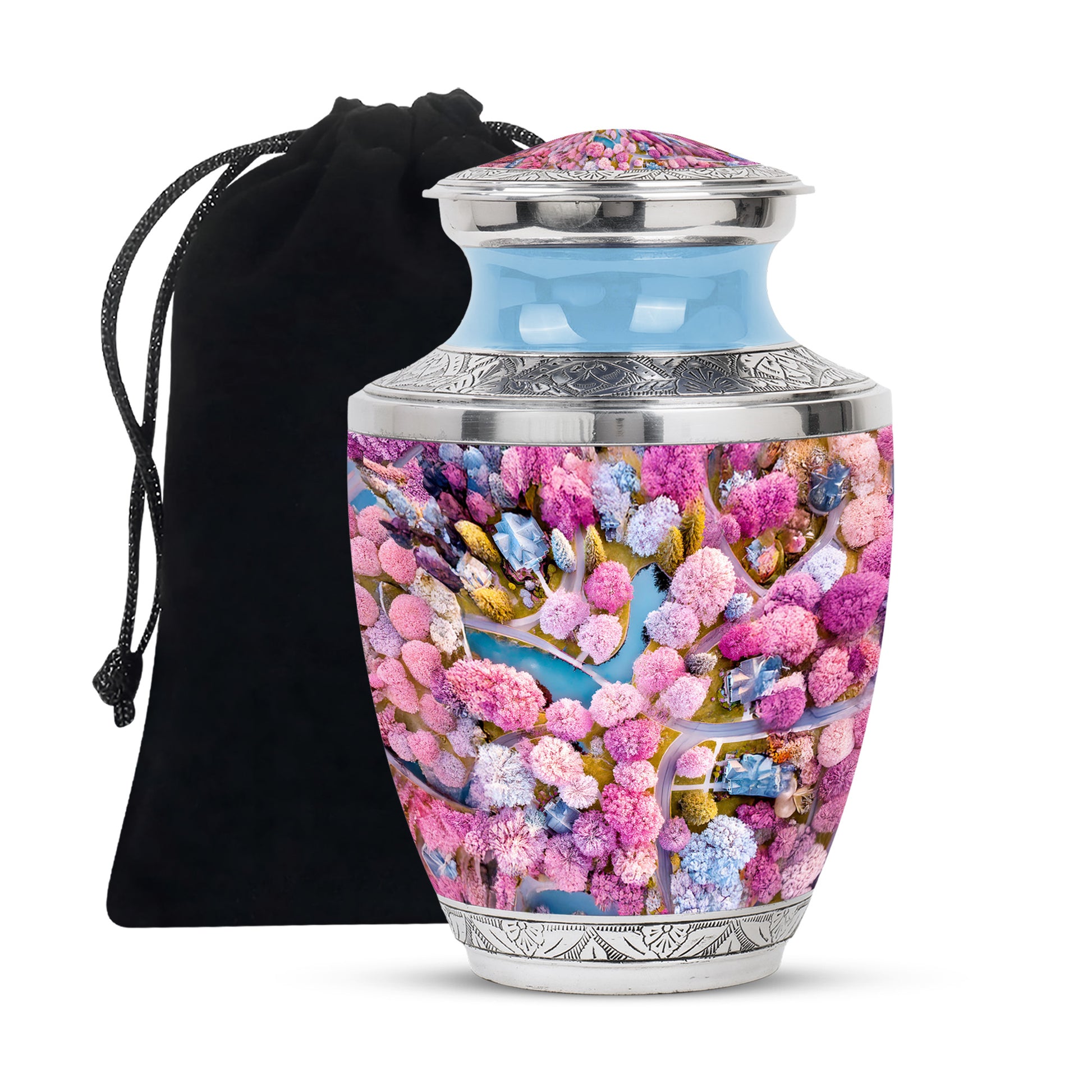 Scenic Blossom Landscape Cremation Urn - Cremation Urn For Ashes