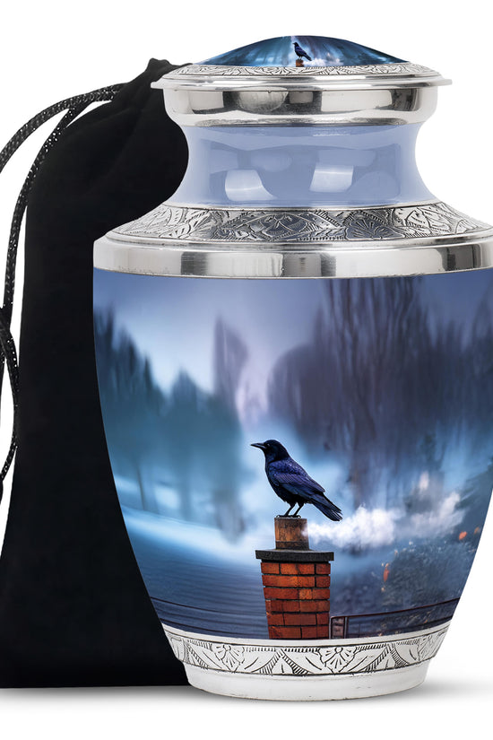 Raven Tribute Funeral Urn - Sky Memorial Urn For Adult Ashes
