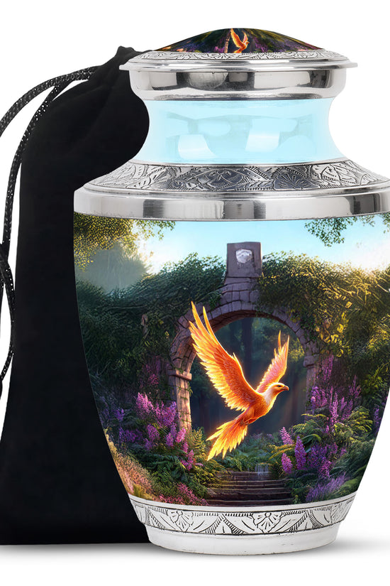 Phoenix Bird Memorial Urn - Golden Wing Cremation Urn For Funeral Ashes