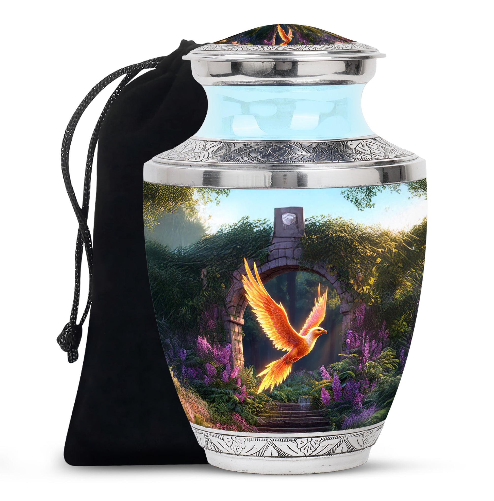 Phoenix Bird Memorial Urn - Golden Wing Cremation Urn For Funeral Ashes