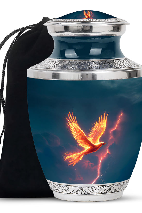Flaming Phoenix Cremation Urn - Storm Bird Funeral Bird For Burial