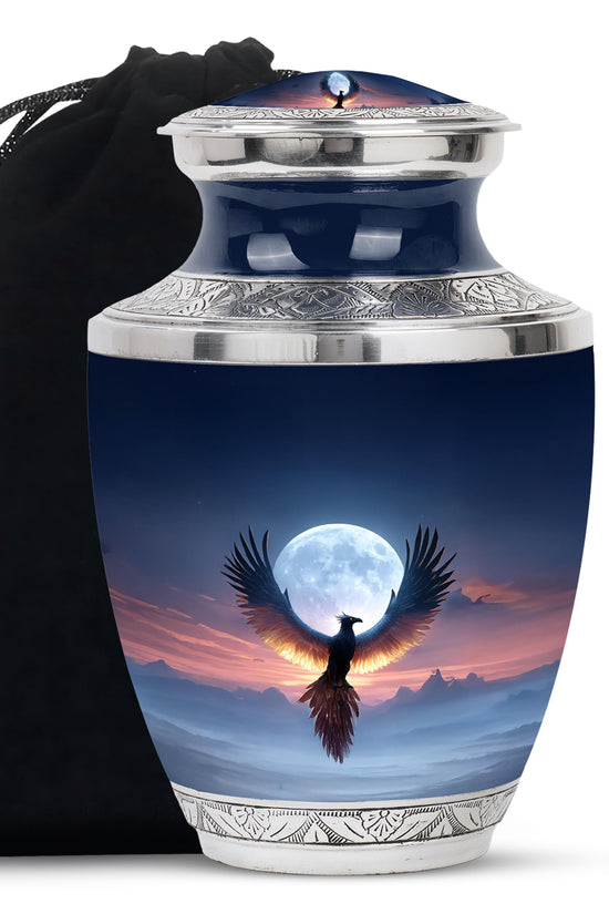 Moonlight Phoenix Memorial Urn - Night Sky Cremation Urn For Ashes