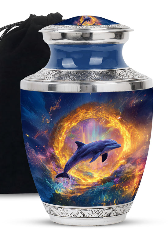 Dolphin Theme Funeral Urn - Beautiful Memorial Urn For Ashes