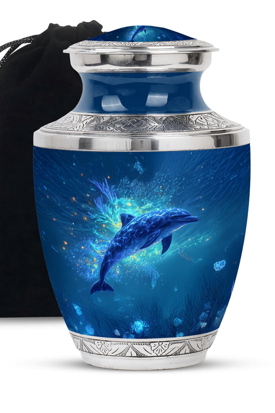 Dolphin Ocean Funeral Urn - Unique Memorial Urn For Adult Ashes