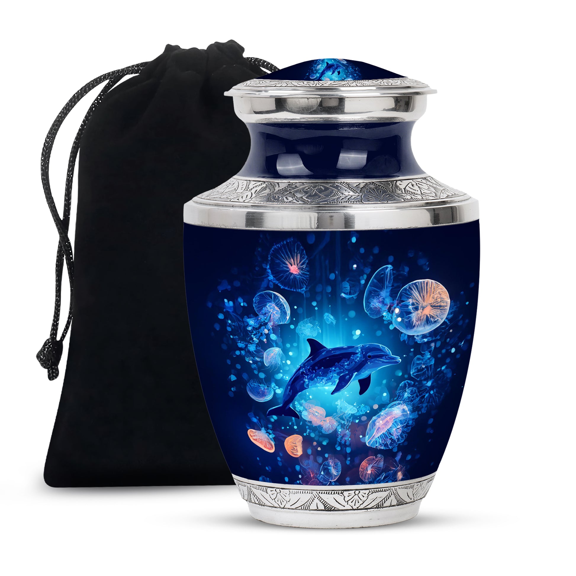 Blue Dolphin Cremation Urn - Ocean Funeral Urn For Loved Ones