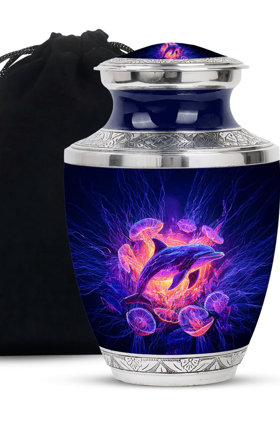 Ocean Dolphin Memorial Urn - Jellyfish Cremation Urn For Human Ashes