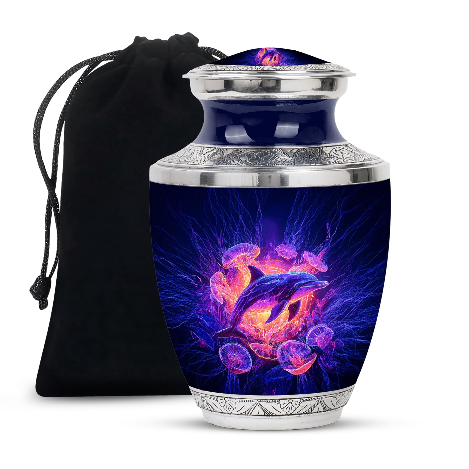 Ocean Dolphin Memorial Urn - Jellyfish Cremation Urn For Human Ashes