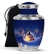 Penguin Cremation Urn - Beautiful Snow Funeral Urns For Human Ashes