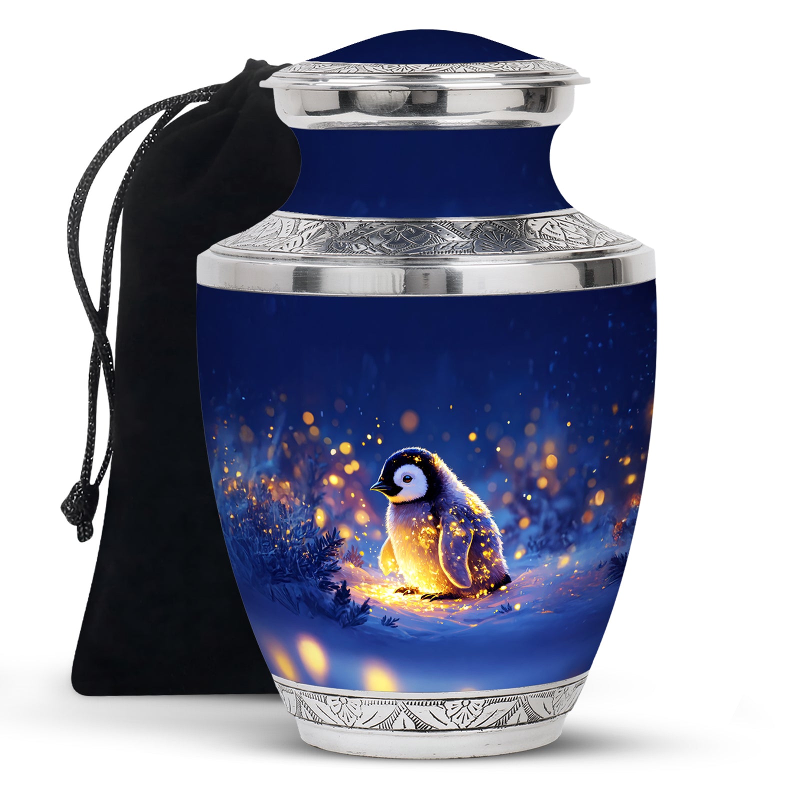 Penguin Cremation Urn - Beautiful Snow Funeral Urns For Human Ashes