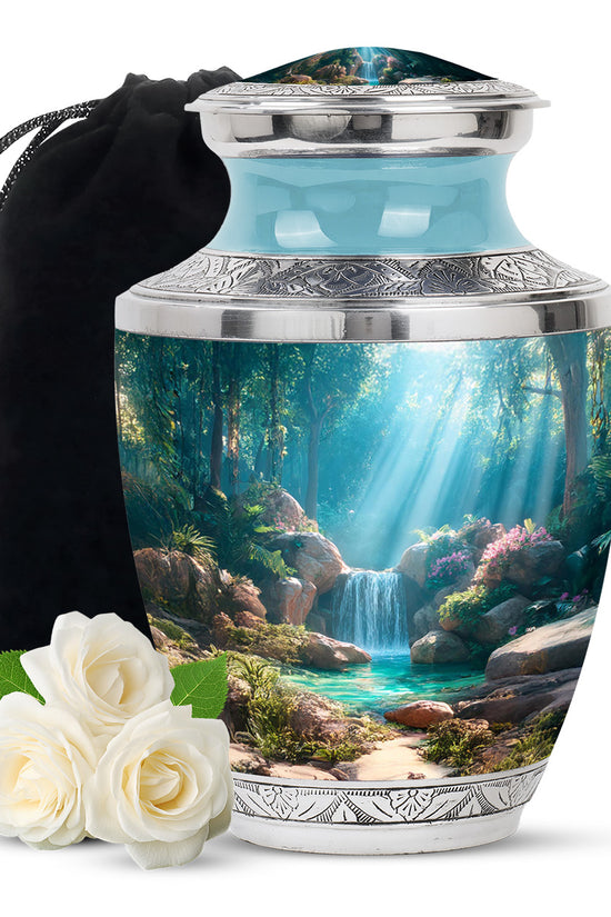 Peaceful Forest Memorial Urn - Beautiful Cremation Urn For Human Ashes
