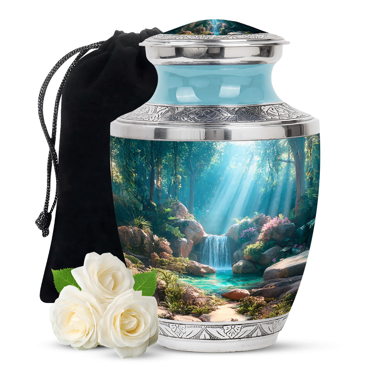 Peaceful Forest Memorial Urn - Beautiful Cremation Urn For Human Ashes
