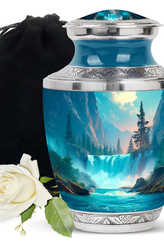 Nature Theme Funeral Urn - Elegant Waterfall Urn For Loved Ones