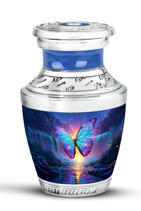 Regal Butterfly Memorial Cremation Urns - Blue 10-inch, 200 cu in - Yatskia