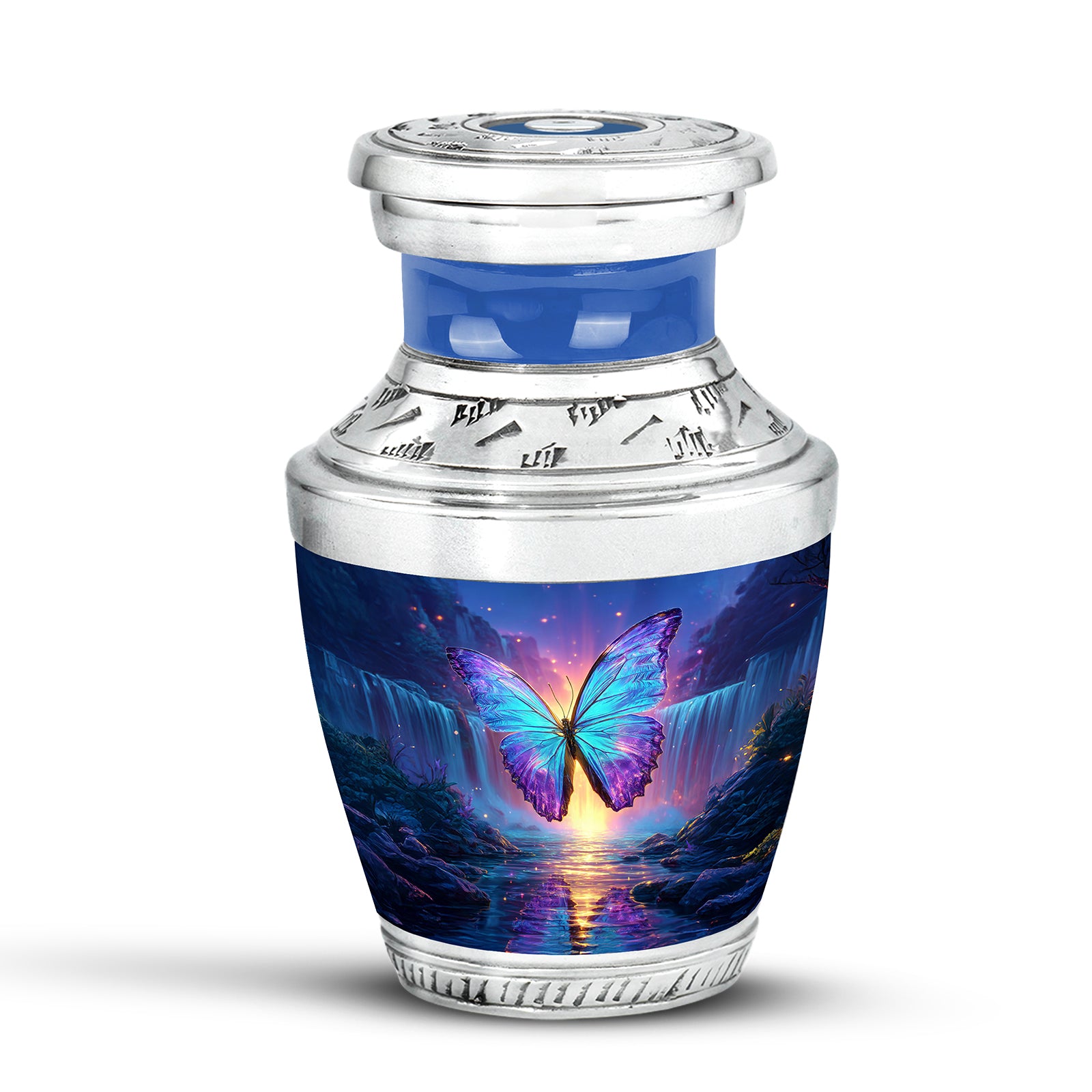 Regal Butterfly Memorial Cremation Urns - Blue 10-inch, 200 cu in - Yatskia