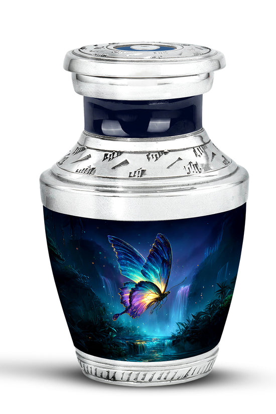 Personalized Blue Butterfly Cremation Urns for Ashes - Peaceful 10-inch - Yatskia