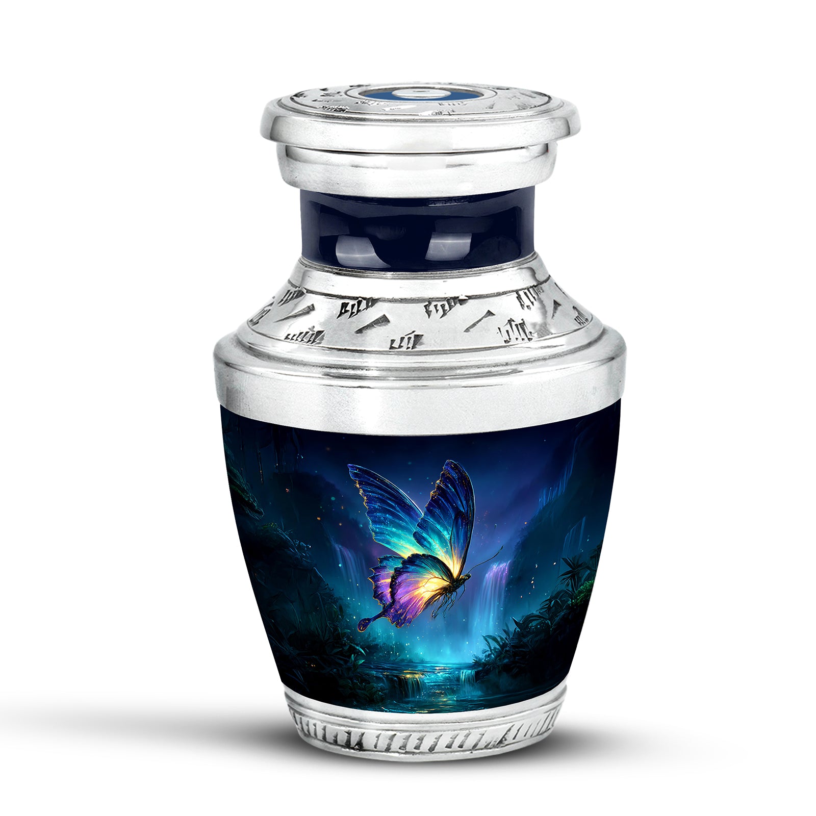 Personalized Blue Butterfly Cremation Urns for Ashes - Peaceful 10-inch - Yatskia