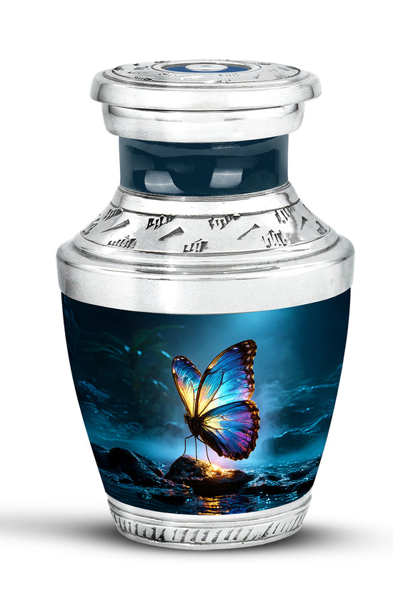 Blue Beloved Butterfly Cremation Urns for Human Ashes - 10-inch, 200 cu in - Yatskia