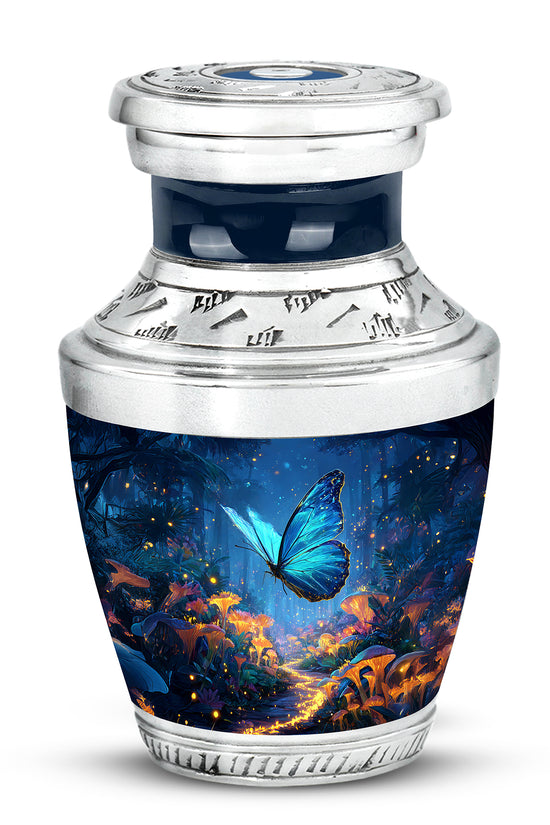 Personalized Magnificent Butterfly Cremation Urns - Blue 10-inch, 200 cu in - Yatskia