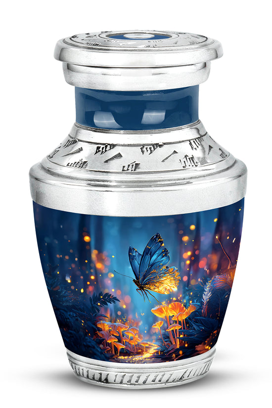 Personalized Elegant Butterfly Cremation Urns - Blue 10-inch, 200 cu in - Yatskia