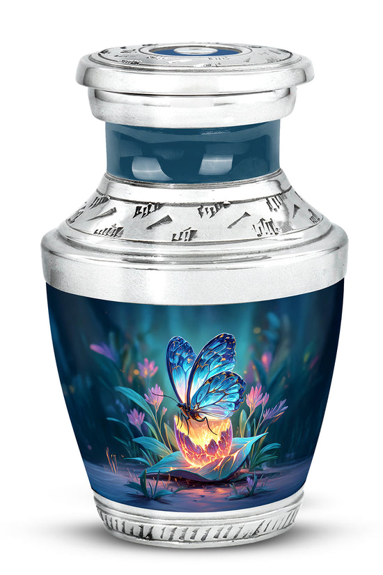 Blue Butterfly Cremation Urns - Enduring Passage 10-inch, 200 cu in - Yatskia
