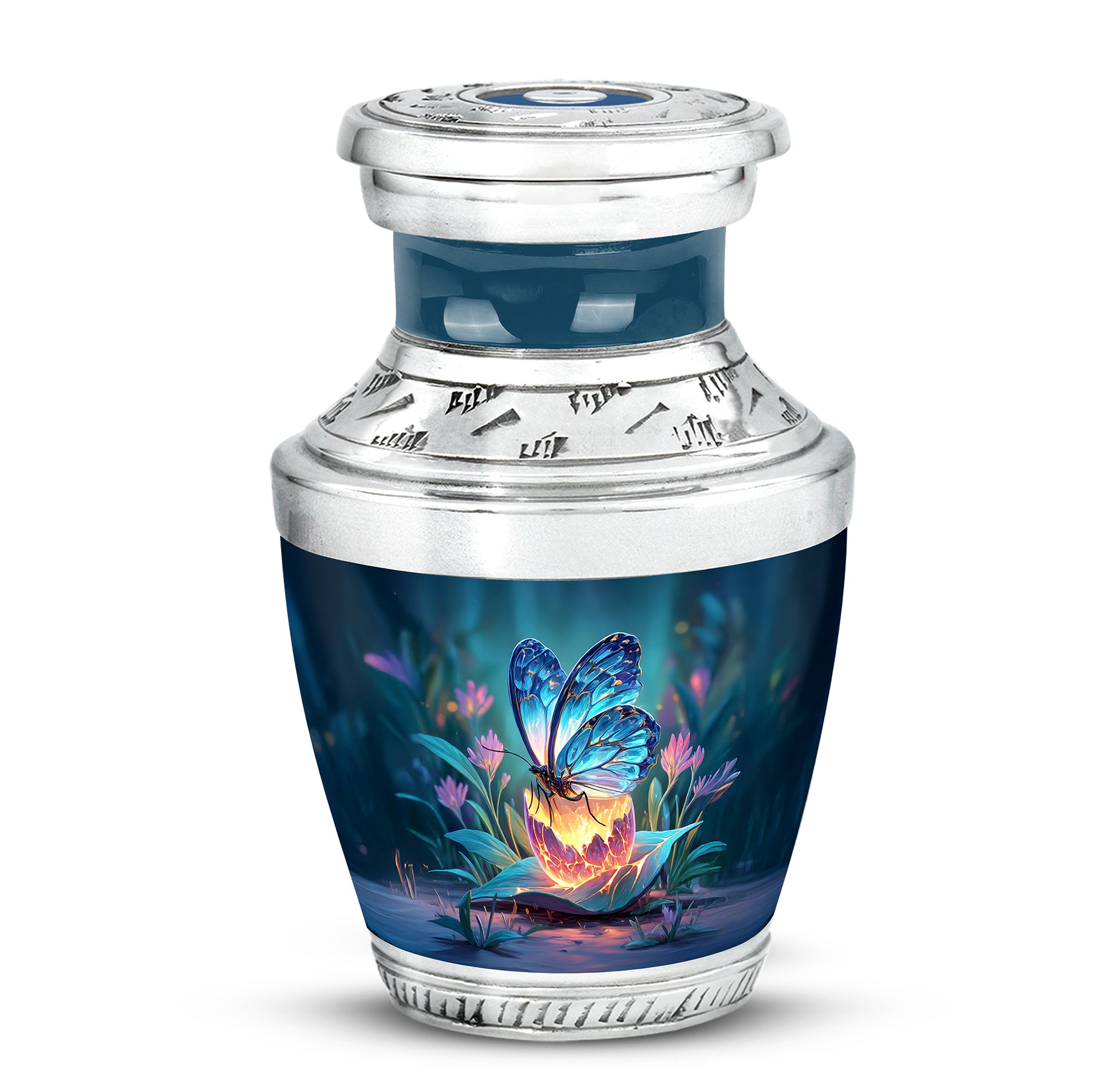 Blue Butterfly Cremation Urns - Enduring Passage 10-inch, 200 cu in - Yatskia