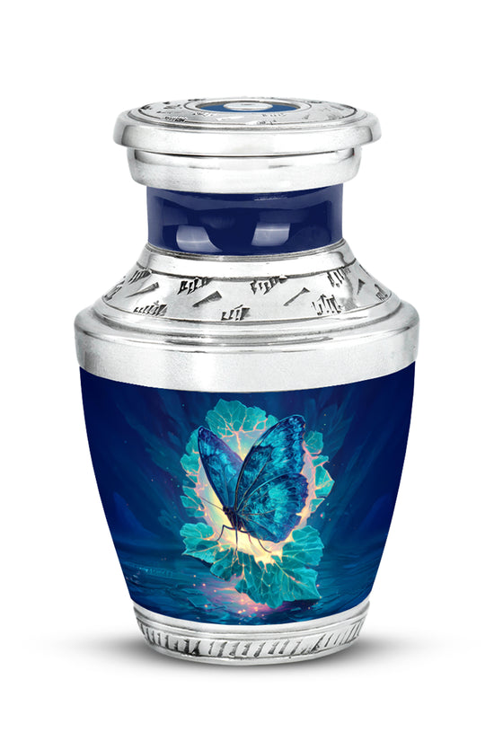 Personalized Butterfly Cremation Urns - Soothing Blue 10-inch, 200 cu in - Yatskia