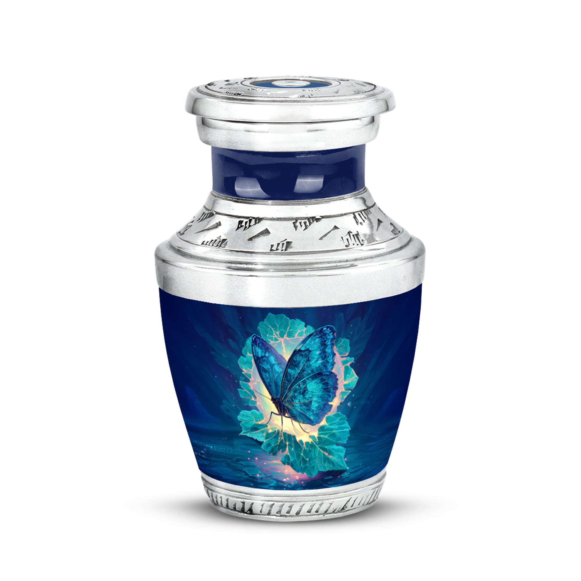 Personalized Butterfly Cremation Urns - Soothing Blue 10-inch, 200 cu in - Yatskia