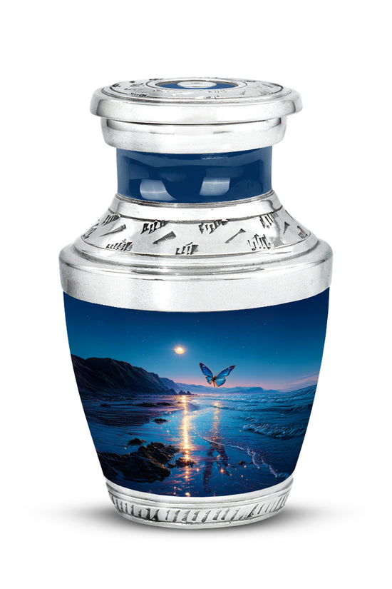 Personalized Butterfly Cremation Urns - Eminent Blue 10-inch, 200 cu in - Yatskia