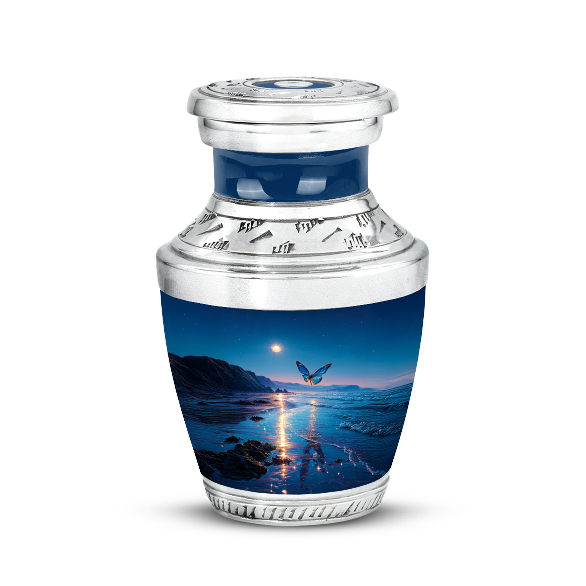 Personalized Butterfly Cremation Urns - Eminent Blue 10-inch, 200 cu in - Yatskia